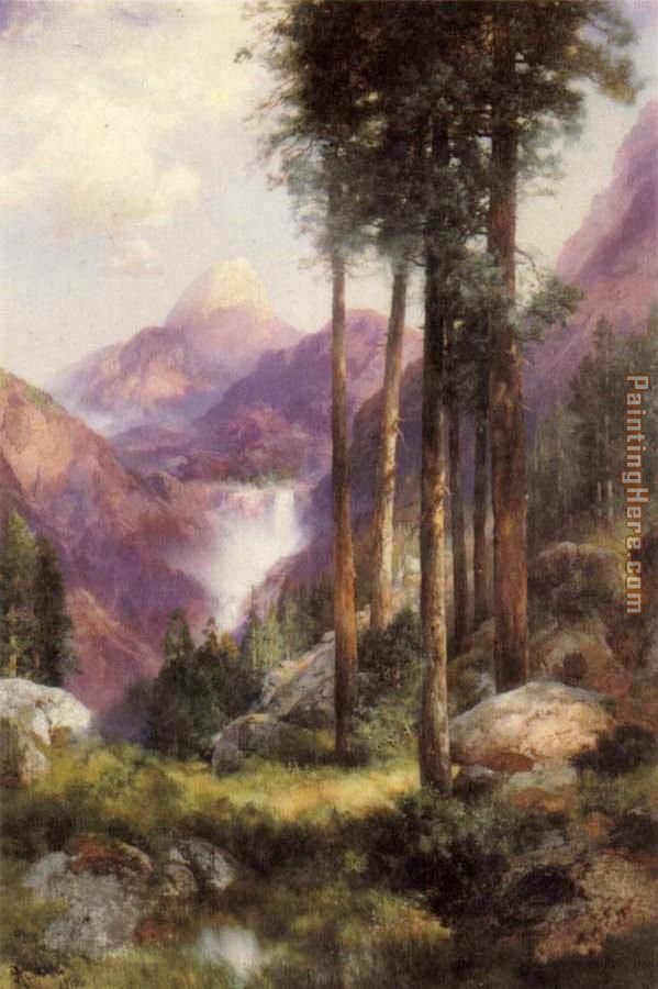 Yosemite Valley Vernal Falls painting - Thomas Moran Yosemite Valley Vernal Falls art painting